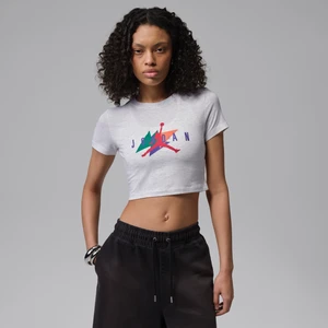 Damski T-shirt z nadrukiem Jordan Flight - Brązowy