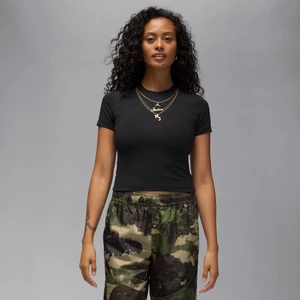 Damski T-shirt z nadrukiem Jordan Flight - Czerń