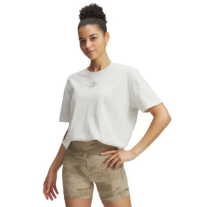 Damski t-shirt z nadrukiem Under Armour Project Rock Campus T - biały