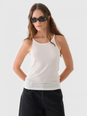 Damski top basic Outhorn OTHWAW24TSLEF189 - biały