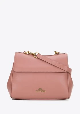 Damski torebka na ramię ze skóry naturalnej różowa Wittchen