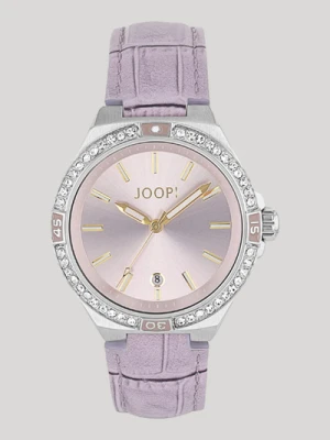 Damski zegarek na rękę w pastelowym fioletowym kolorze Joop