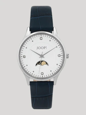 Damski zegarek w kolorze srebrno-niebieskim z cyrkonią Joop