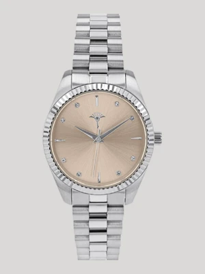 Damski zegarek w kolorze srebrnym z cyrkonią Joop