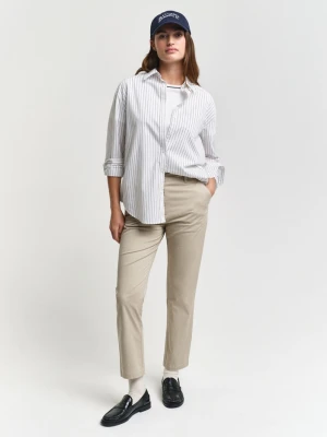 Damskie beżowe bawełniane chinosy slim fit GANT