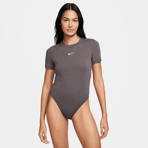 Damskie body z krótkim rękawem Nike Sportswear - Brązowy