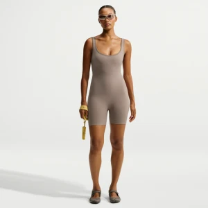 Damskie body z pogłębionym dekoltem 13 cm NikeSKIMS Ribbed Seamless - Brązowy