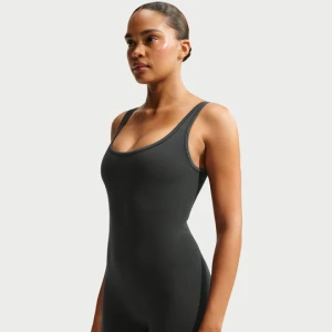 Damskie body z pogłębionym dekoltem 13 cm NikeSKIMS Ribbed Seamless - Czerń