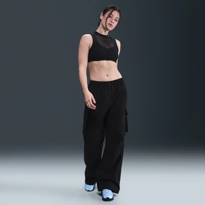 Damskie bojówki z tkaniny o kroju oversize ze średnim stanem Nike Sportswear - Czerń