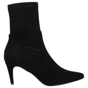 Czarne botki damskie na szpilce z wysoka cholewka 55017-81 Wojas