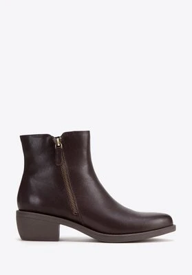 Damskie botki skórzane klasyczne brązowe Wittchen