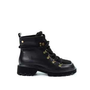 Damskie botki wiązane trapery czarne GOE MM2N4082