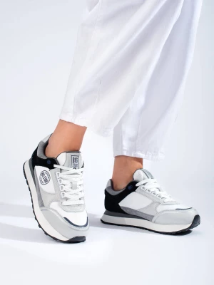 Damskie buty sneakersy biało-szare LL274370 BIG STAR Merg