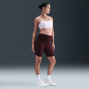 Damskie ciążowe kolarki z wysokim stanem i kieszeniami 20 cm Nike (M) One - Czerwony