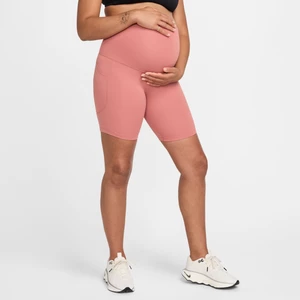 Damskie ciążowe kolarki z wysokim stanem i kieszeniami 20 cm Nike (M) One - Różowy