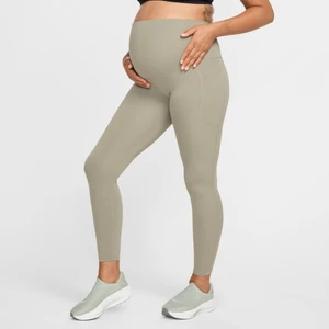 Damskie ciążowe legginsy 7/8 z wysokim stanem i kieszeniami Nike (M) One - Zieleń