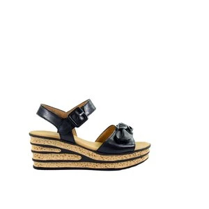 Damskie czarne sandały na koturnie GABOR 84.653.27