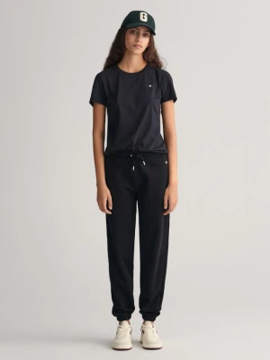 Damskie czarne spodnie dresowe z logo GANT