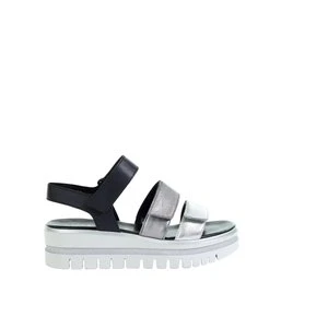 Damskie czarno-srebrne sandały GABOR 84.620.61