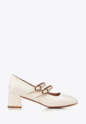 Damskie czółenka Mary Jane z regulowanymi paskami kremowe Wittchen