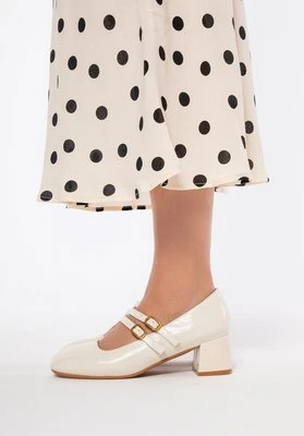 Damskie czółenka Mary Jane z regulowanymi paskami kremowe Wittchen