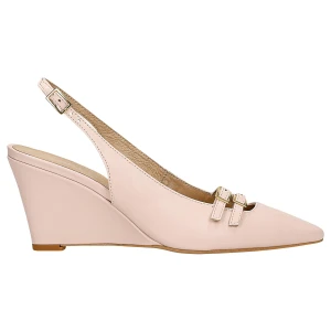 Beżowe czółenka damskie na koturnie 35146-54 Wojas