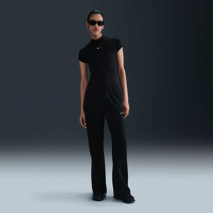 Damskie dopasowane spodnie z dzianiny ze średnim stanem Nike Windrunner - Czerń