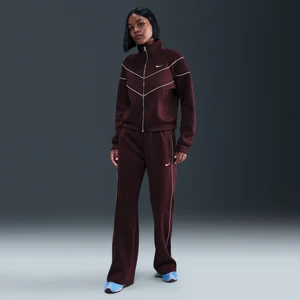 Damskie dopasowane spodnie z dzianiny ze średnim stanem Nike Windrunner - Czerwony