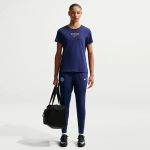 Damskie dzianinowe spodnie piłkarskie Nike Dri-FIT Inter Mediolan Strike - Niebieski