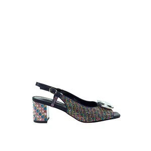 Damskie eleganckie czarne czółenka z odkrytą piętą GOE TT2N4213