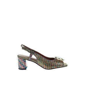 Damskie eleganckie złocone czółenka z odkrytą piętą GOE TT2N4212