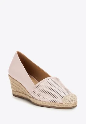 Damskie espadryle skórzane na koturnie Wittchen