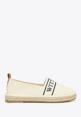 Damskie espadryle z lamówką z logo kremowe Wittchen