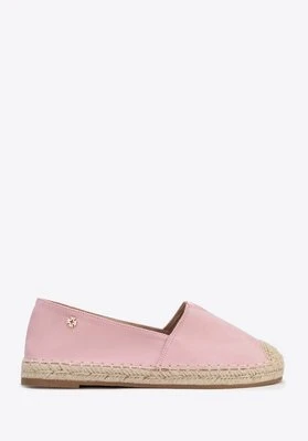 Damskie espadryle z plecionym noskiem różowe Wittchen