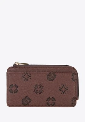 Damskie etui na karty z imitacji skóry ciemny brąz Wittchen