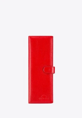 Damskie etui na wizytowki ze skóry licowej czerwone Wittchen