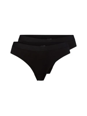 Snocks Damskie figi brazylijskie w 2-paku Kobiety Bawełna czarny jednolity,