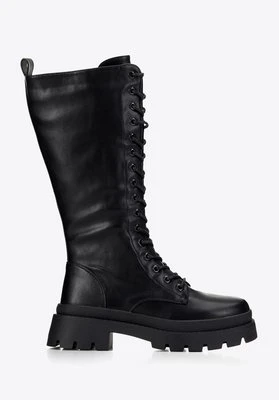 Damskie glany wysokie na platformie czarne Wittchen