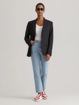 Damskie Jeansy Nad Kostkę z Wysokim Stanem I Prostymi Nogawkami GANT