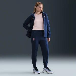 Damskie joggery piłkarskie z dzianiny ze średnim stanem FFF Tech - Niebieski Nike