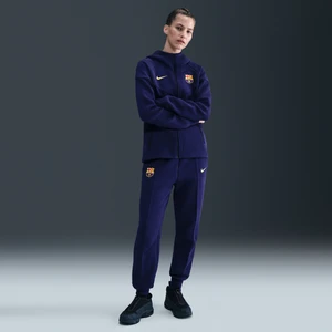 Damskie joggery piłkarskie z dzianiny ze średnim stanem Nike FC Barcelona Tech - Fiolet
