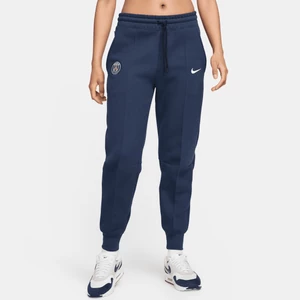 Damskie joggery piłkarskie ze średnim stanem Nike Paris Saint-Germain Tech Fleece - Niebieski