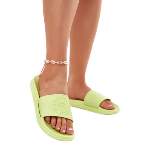 Damskie Klapki 4FMM00FFLIF045-45S Limonkowe zielone