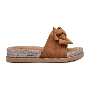 Damskie Klapki Na Platformie Z Kokardą Camel Aflia brązowe Inna marka