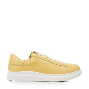 Damskie klasyczne sneakersy na platformie żółte Wittchen