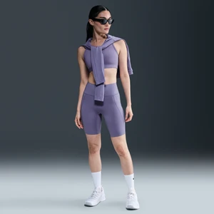 Damskie kolarki 20,5 cm z wysokim stanem i kieszeniami zapewniające średnie wsparcie Nike Universa - Fiolet
