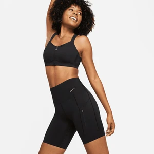 Damskie kolarki z wysokim stanem i kieszeniami Nike Go 20 cm - Czerń