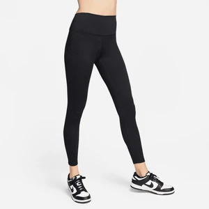 Damskie legginsy 7/8 z wysokim stanem i kieszeniami Nike One - Czerń