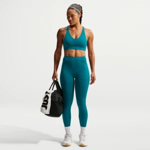 Damskie legginsy 7 / 8 z wysokim stanem i kieszeniami zapewniające średnie wsparcie Nike Universa - Niebieski
