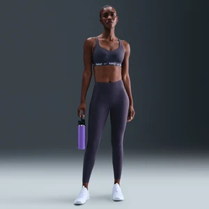Damskie legginsy 7/8 z wysokim stanem i kieszeniami zapewniające średnie wsparcie Nike Universa - Szary